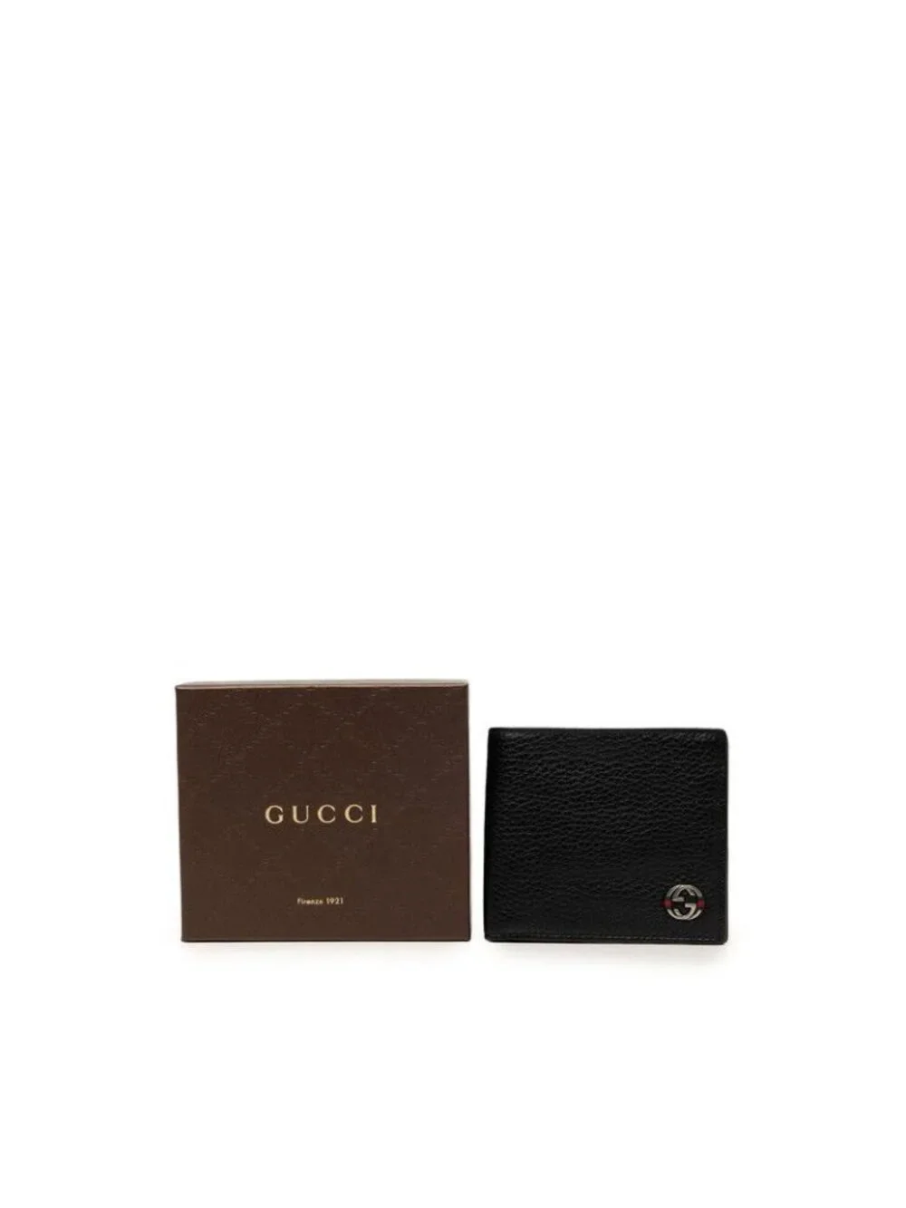 Gucci Interlocking Bifold Wallet Black Leather - Picture 6 of 6